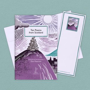 View ‘Ten Poems from Scotland’ group shot Group image of the Ten Poems from Scotland poetry pamphlet on a decorative background