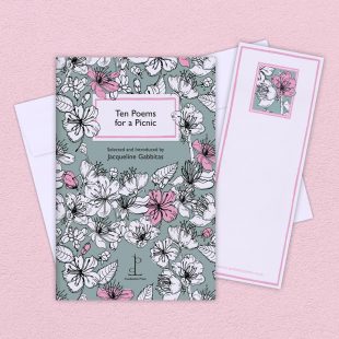 View ‘Ten Poems for a Picnic’ group shot Group image of the Ten Poems for a Picnic poetry pamphlet on a decorative background