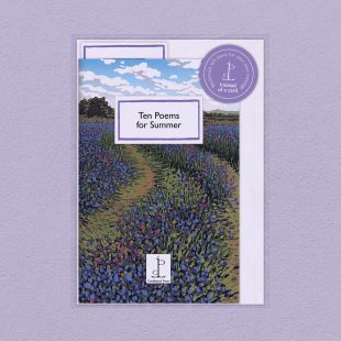 View ‘Ten Poems for Summer’ pack shot Pack image of the Ten Poems for Summer poetry pamphlet on a decorative background