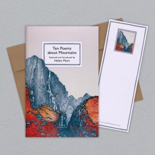 View ‘Ten Poems about Mountains’ group shot Group image of the Ten Poems about Mountains poetry pamphlet on a decorative background