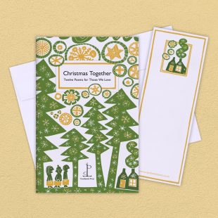 View ‘Christmas Together: Twelve Poems for Those We Love’ group shot Group image of the Christmas Together: Twelve Poems for Those We Love poetry pamphlet on a decorative background