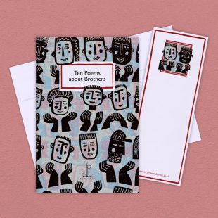 View ‘Ten Poems about Brothers’ group shot Group image of the Ten Poems about Brothers poetry pamphlet on a decorative background