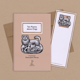 View ‘Ten Poems about Dogs’ group shot Group image of the Ten Poems about Dogs poetry pamphlet on a decorative background