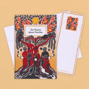 View ‘Ten Poems about Families’ group shot Group image of the Ten Poems about Families poetry pamphlet on a decorative background