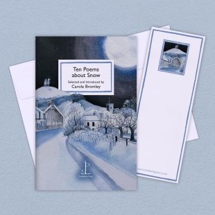 View ‘Ten Poems about Snow’ group shot Group image of the Ten Poems about Snow poetry pamphlet on a decorative background