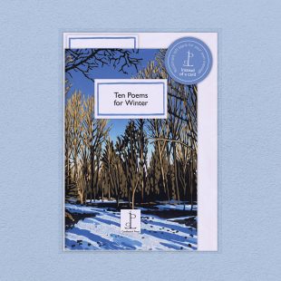 View ‘Ten Poems for Winter’ pack shot Pack image of the Ten Poems for Winter poetry pamphlet on a decorative background