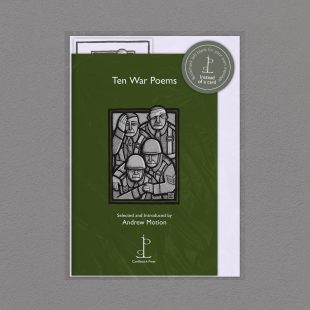 View ‘Ten War Poems’ pack shot Pack image of the Ten War Poems poetry pamphlet on a decorative background