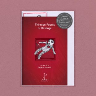 View ‘Thirteen Poems of Revenge’ pack shot Pack image of the Thirteen Poems of Revenge poetry pamphlet on a decorative background