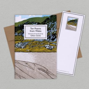 View ‘Ten Poems from Wales: Fourteen Centuries of Verse’ group shot Group image of the Ten Poems from Wales: Fourteen Centuries of Verse poetry pamphlet on a decorative background