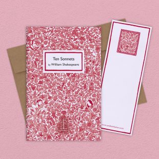 View ‘Ten Sonnets: by William Shakespeare’ group shot Group image of the Ten Sonnets: by William Shakespeare poetry pamphlet on a decorative background