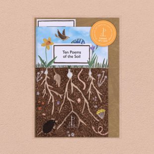 View ‘Ten Poems of the Soil’ pack shot Pack image of the Ten Poems of the Soil poetry pamphlet on a decorative background