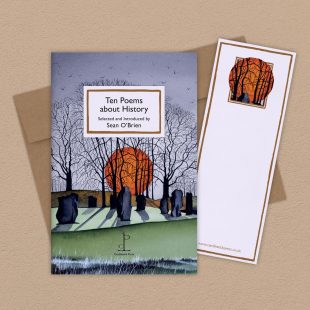 Group image of the Ten Poems about History poetry pamphlet on a decorative background